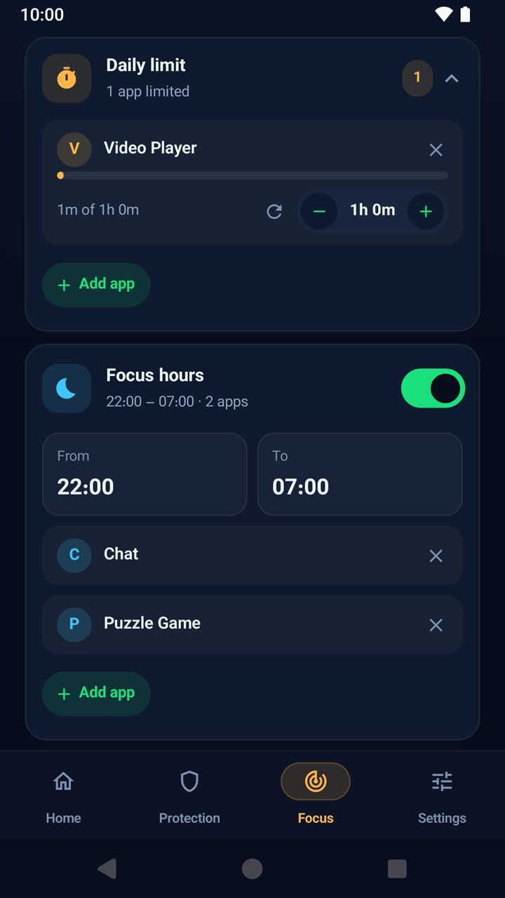 Règles de Focus : limite quotidienne et heures de concentration pour les apps choisies